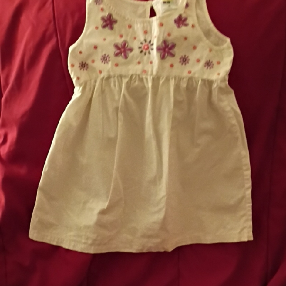 Healthtex White and Purple Floral Kids Tank Top